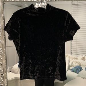 Velvet high neck top